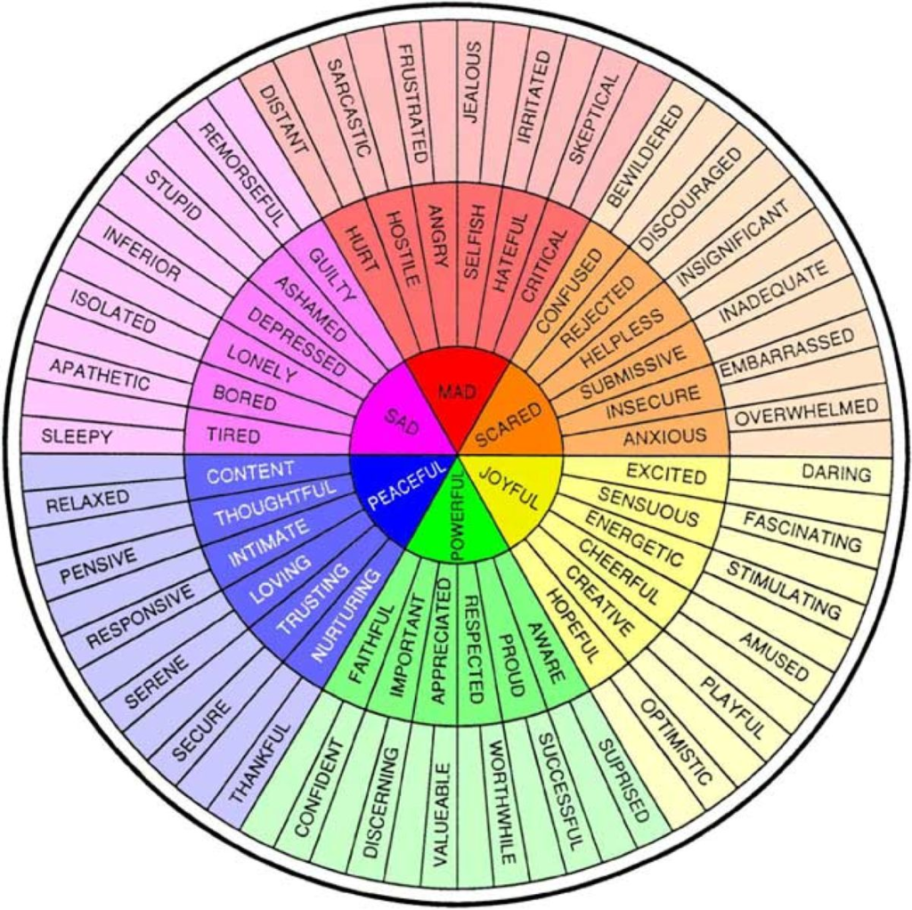 The original Feelings Wheel by Gloria Wilcox